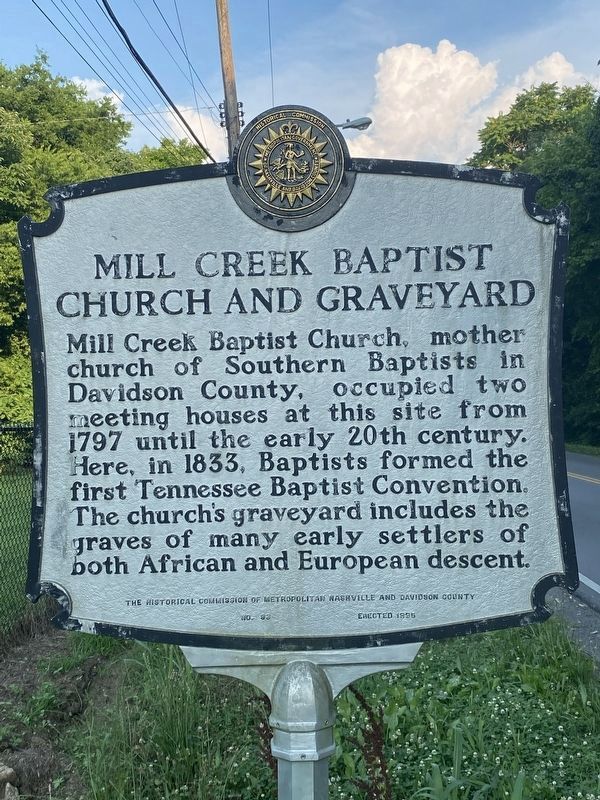 Mill Creek Baptist Church and Graveyard Marker image. Click for full size.