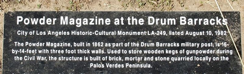 Powder Magazine at the Drum Barracks Marker. Click for full size. Powder Magazine at the Drum Barracks Marker image. Click for full size.