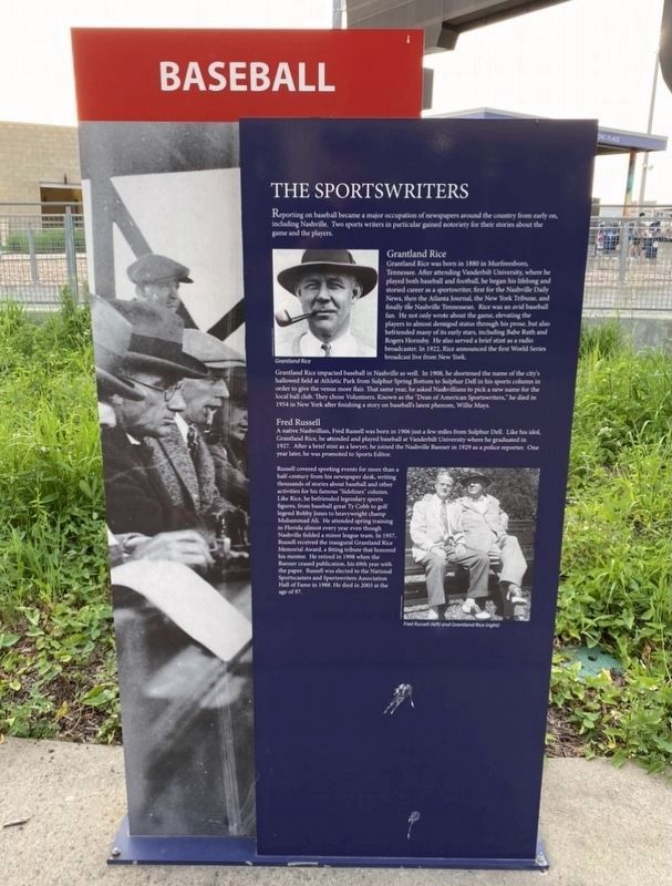 The Sportswriters Marker image. Click for full size.