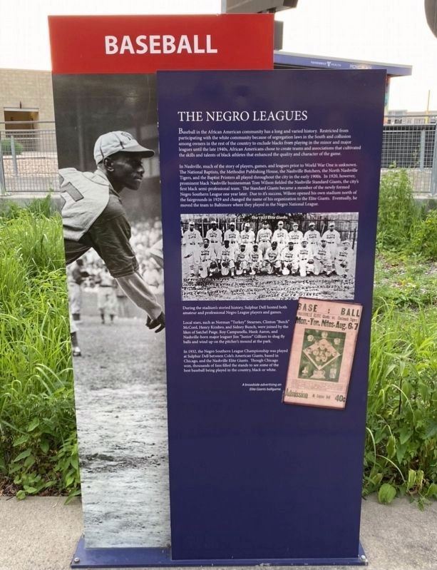 The Negro Leagues Marker image. Click for full size.