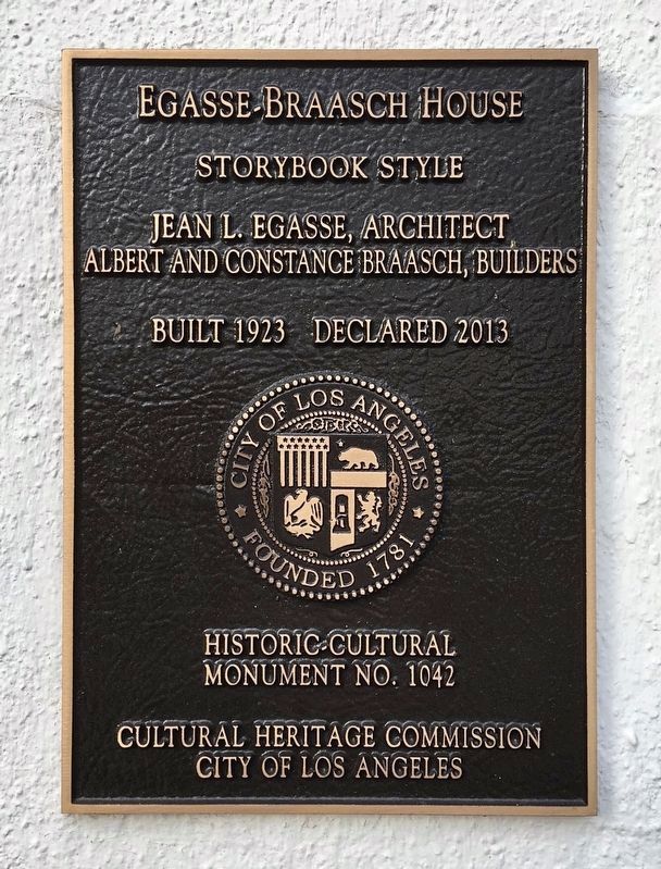 Egasse-Braasch House Marker. Click for full size. Egasse-Braasch House Marker image. Click for full size.