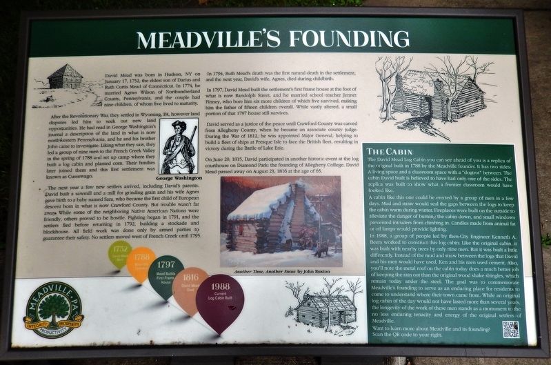 Meadville's Founding Marker image. Click for full size.