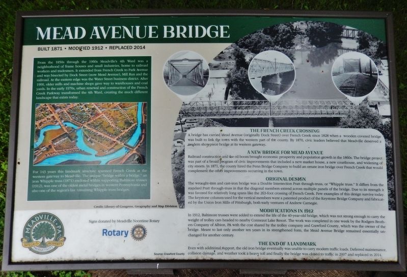 Mead Avenue Bridge Marker image. Click for full size.