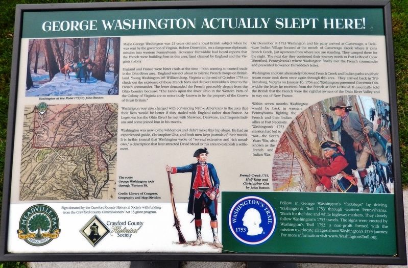George Washington Actually Slept Here! Marker image. Click for full size.