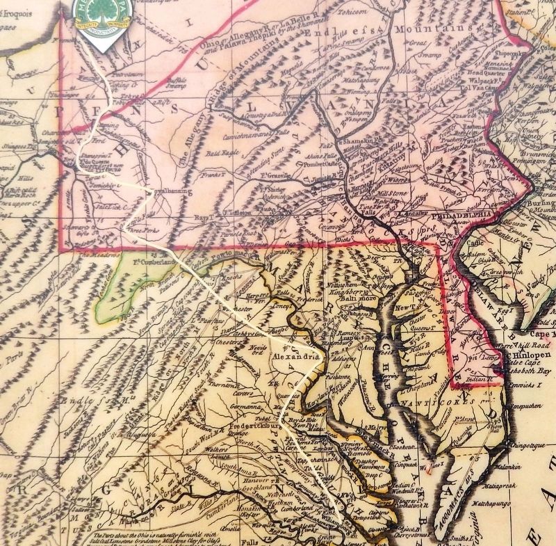 Marker detail: Route George Washington took through Western PA image. Click for full size.