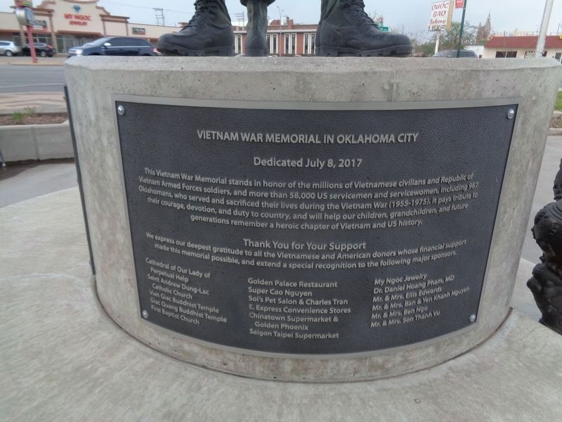 Vietnam War Memorial in Oklahoma City Marker image. Click for full size.