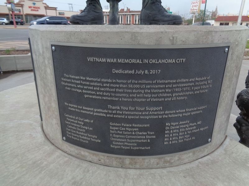 Vietnam War Memorial in Oklahoma City Marker. Click for full size. Vietnam War Memorial in Oklahoma City Marker image. Click for full size.