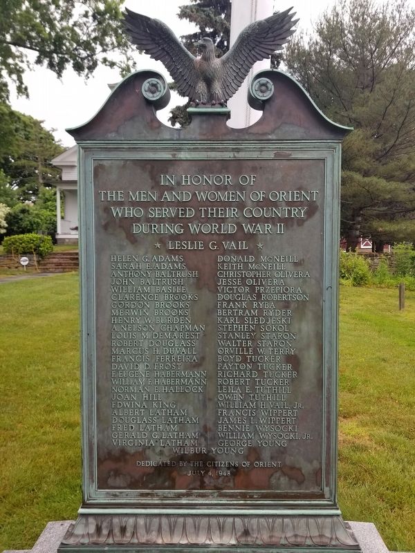 Orient WWII Memorial. Click for full size. Orient WWII Memorial image. Click for full size.