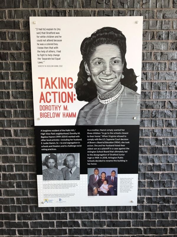 Taking Action: Dorothy M. Bigelow Hamm Marker image. Click for full size.