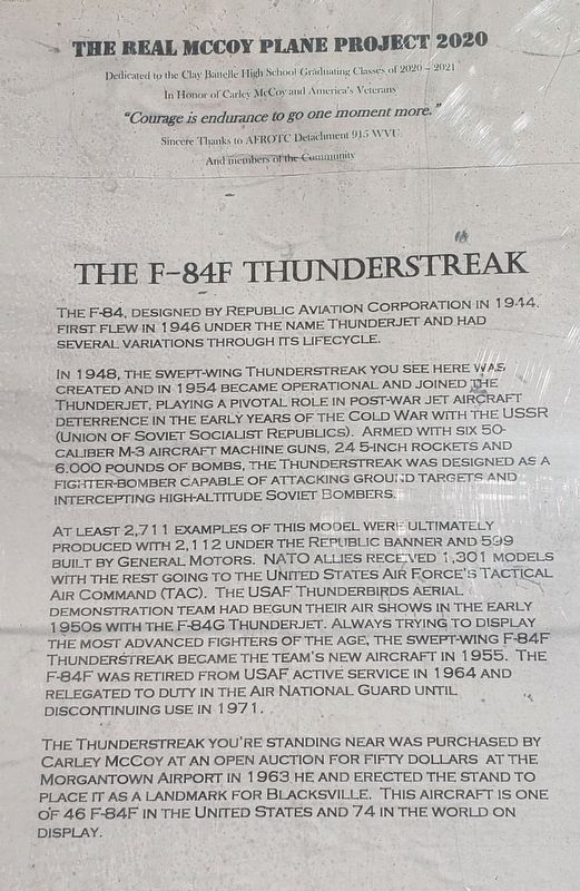 The F-84F Thunderstreak Marker image. Click for full size.