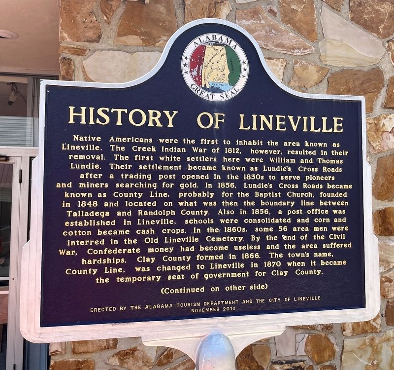 History of Lineville Marker image. Click for full size.