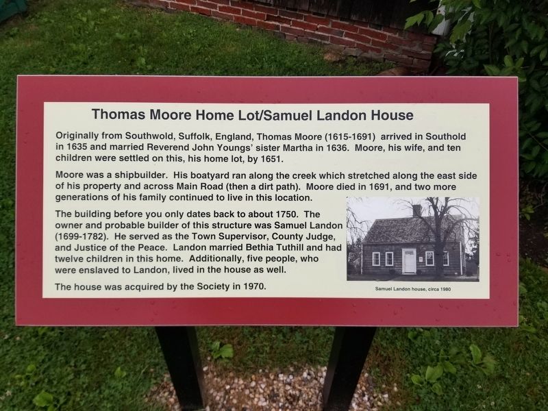 Thomas Moore Home Lot/Samuel Landon House Marker image. Click for full size.