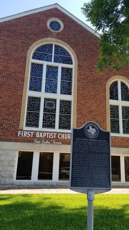 First Baptist Church of San Saba and Marker image. Click for full size.