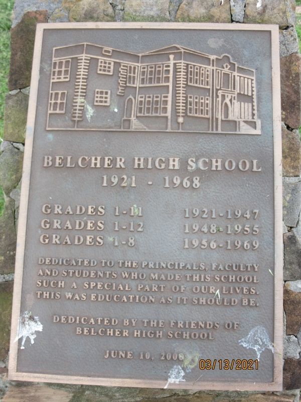 Belcher High School Marker image. Click for full size.