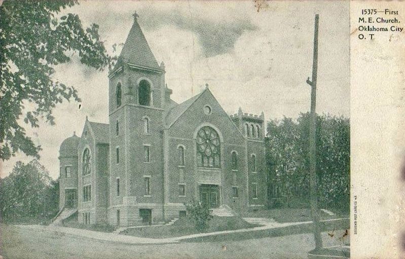 <i>First M.E. Church, Oklahoma City, O.T.</i> image. Click for full size.