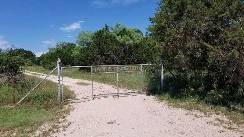 Road entrance to Harris Cemetery image. Click for full size.