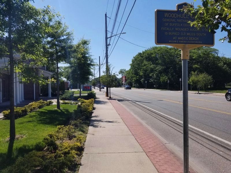 Woodhull Grave Marker looking westward on Montauk Highway image. Click for full size.