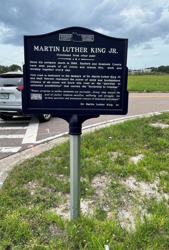 Martin Luther King Jr. Marker (reverse side) image. Click for full size.