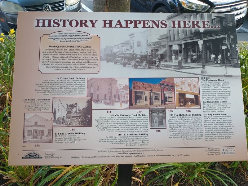 History Happens Here... Draining of the Swamp Makes History Marker image. Click for full size.