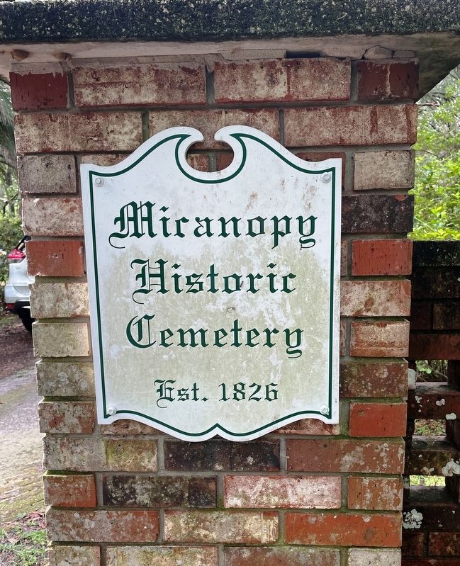 Micanopy Historic Cemetery sign image. Click for full size.