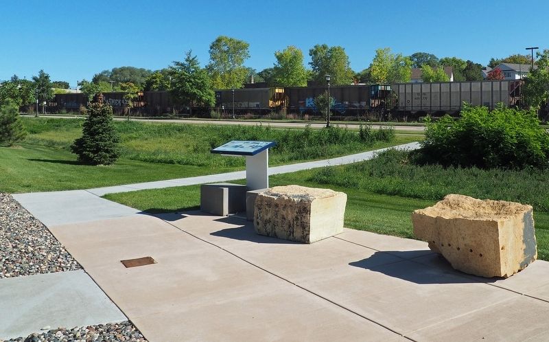 Marker in a small plaza off Phalen Boulevard and the Bruce Vento Trail. Click for full size. Marker in a small plaza off Phalen Boulevard and the Bruce Vento Trail image. Click for full size.