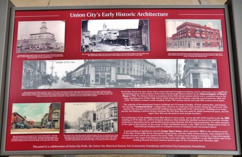 Union City's Early Historic Architecture Marker image. Click for full size.