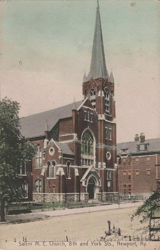 <i>Salem M. E. Church, 8th and York Sts., Newport, Ky.</i> - with steeple image. Click for full size.