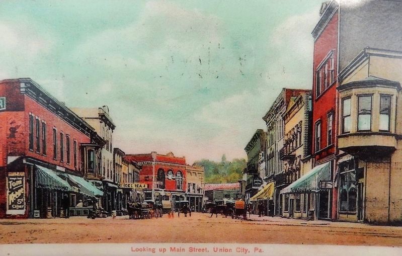 Marker detail: North Main Street, early 1900’s image. Click for full size.