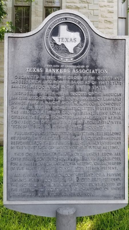 Near Site of Organization of Texas Bankers Association Marker image. Click for full size.
