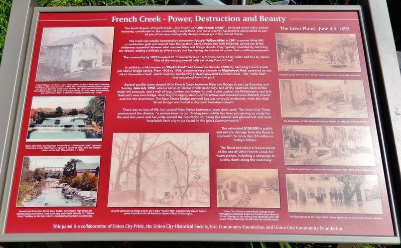 French Creek � Power, Destruction and Beauty Marker image. Click for full size.