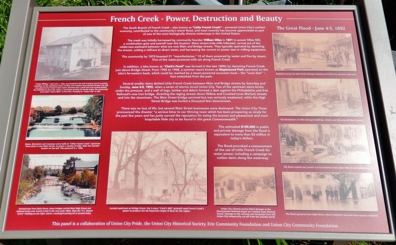 French Creek — Power, Destruction and Beauty Marker image. Click for full size.