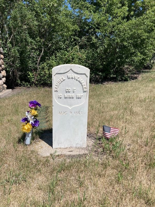 Wanamaker Gravestone mentioned on marker. image. Click for full size.