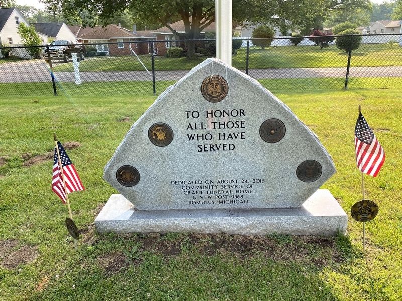 Romulus Memorial Cemetery Veterans Memorial image. Click for full size.