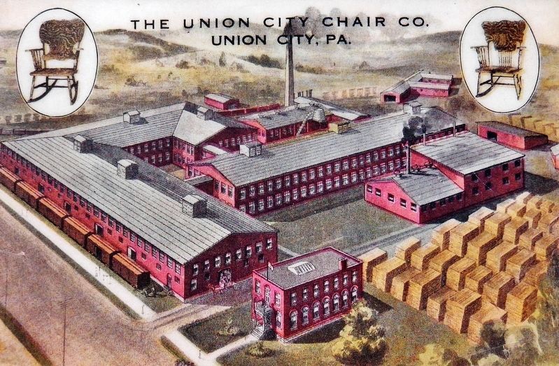 Marker detail: Union City Chair Factory image. Click for full size.