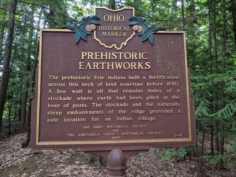 Prehistoric Earthworks Marker. Click for full size. Prehistoric Earthworks Marker image. Click for full size.