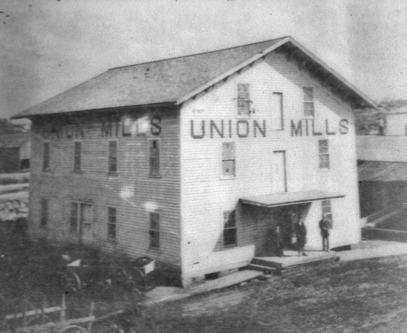 Marker detail: Union Milling, circa 1865 image. Click for full size.