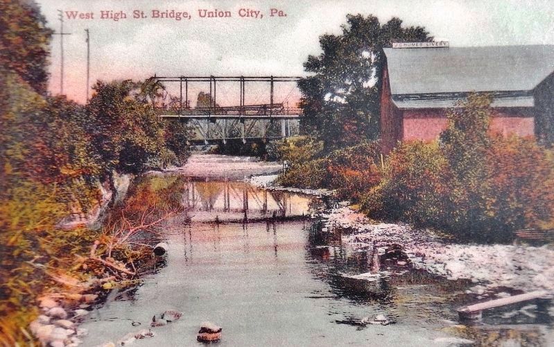 Marker detail: French Creek Bridges, circa 1900 image. Click for full size.