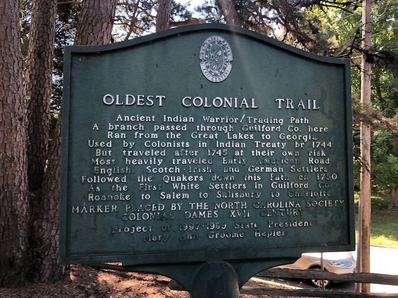 Oldest Colonial Trail Marker image. Click for full size.