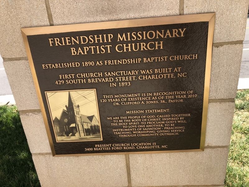 Friendship Missionary Baptist Church Marker image. Click for full size.