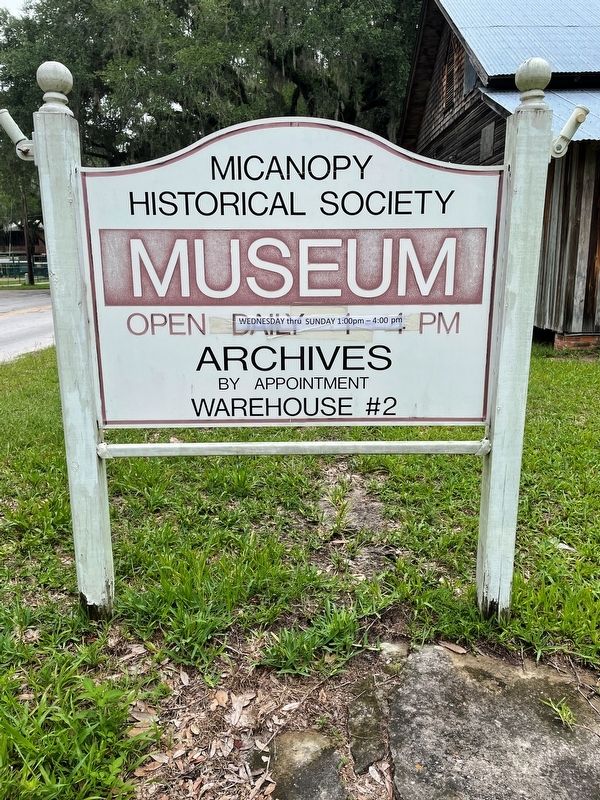 Micanopy Historical Society Museum sign image. Click for full size.