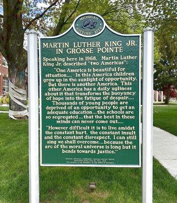 Martin Luther King Jr. In Grosse Pointe Marker (side 2) image. Click for full size.