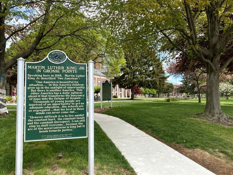 Martin Luther King Jr. In Grosse Pointe Marker image. Click for full size.