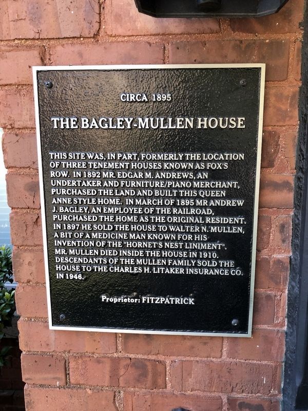 The Bagley-Mullen House Marker image. Click for full size.