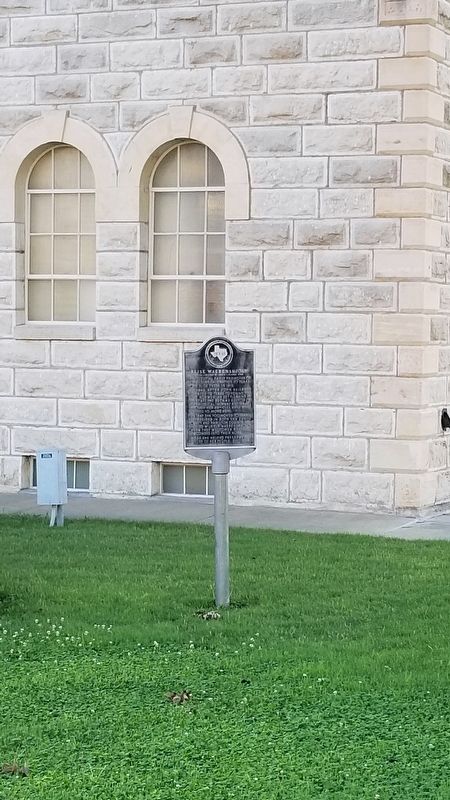 The Elise Waerenskjold Marker in front of the courthouse image. Click for full size.