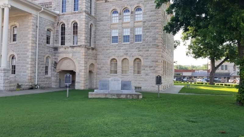 The Hamilton County Courthouse Marker is the marker on the left of the three markers. image. Click for full size.