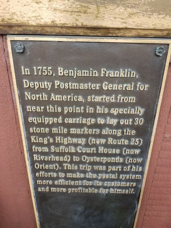 Benjamin Franklin Mile Markers Marker image. Click for full size.