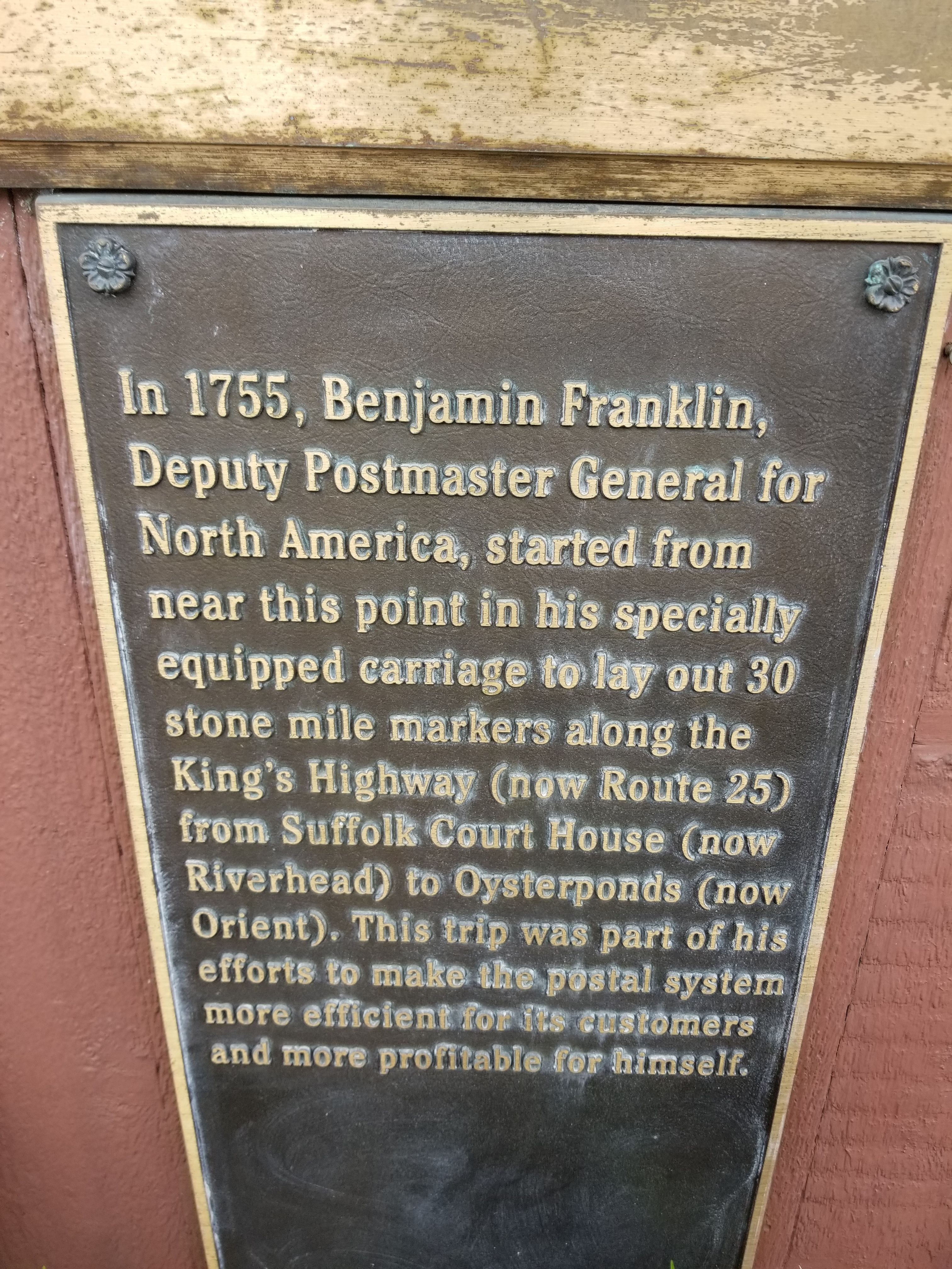 Benjamin Franklin Mile Markers Marker