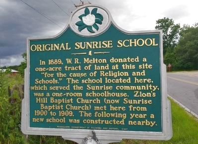 Original Sunrise School Marker image. Click for full size.