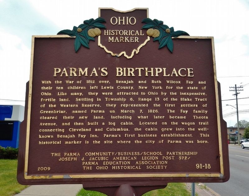 Parma's Birthplace Marker image. Click for full size.