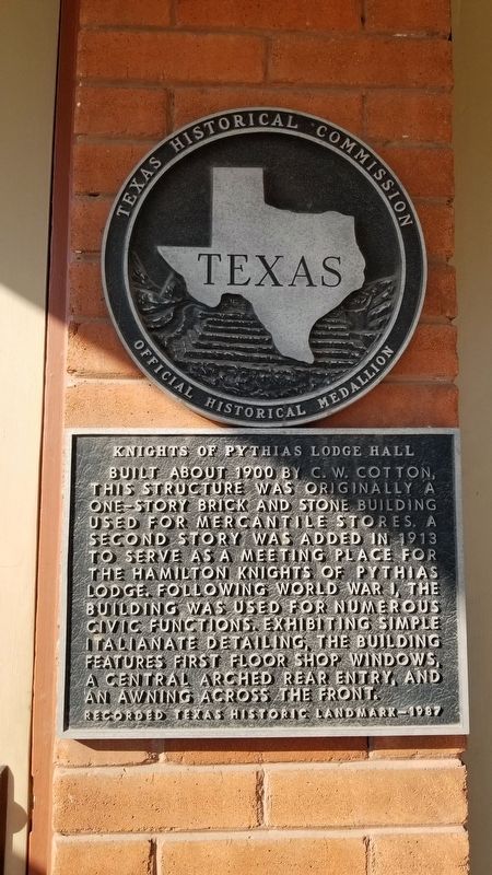 Knights of Pythias Lodge Hall Marker image. Click for full size.